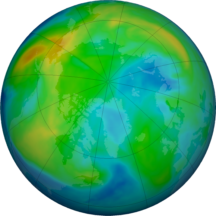 Arctic ozone map for 11 November 2018
